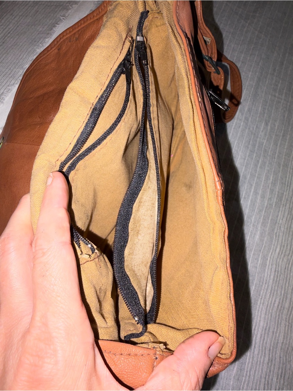 Turkish Tan Leather Crossbody Bag - Picture 6 of 6